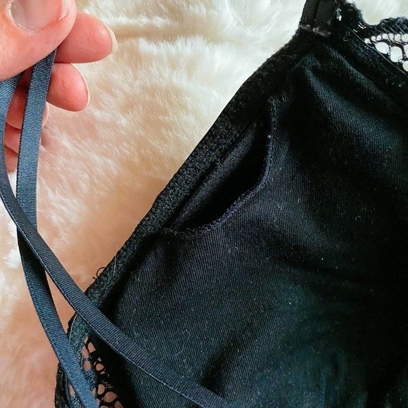 Auden Dark Navy Blue Lightly Padded Lined Lace Strappy Bralette Large - Picture 8 of 12